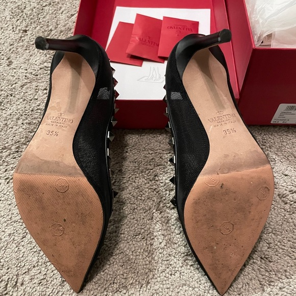 Valentino black mesh studd pumps 35.5 - Picture 4 of 13